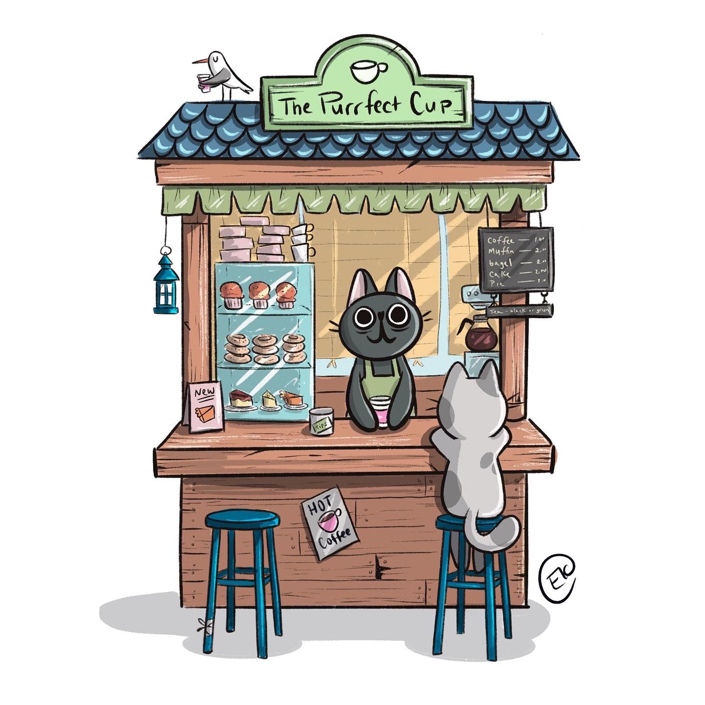 Purrfect Coffee Print