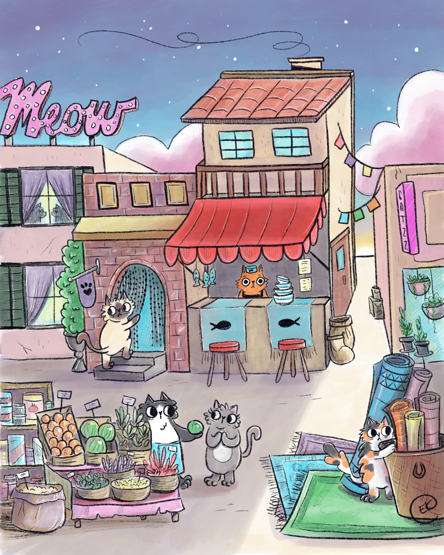 Pawsville Print