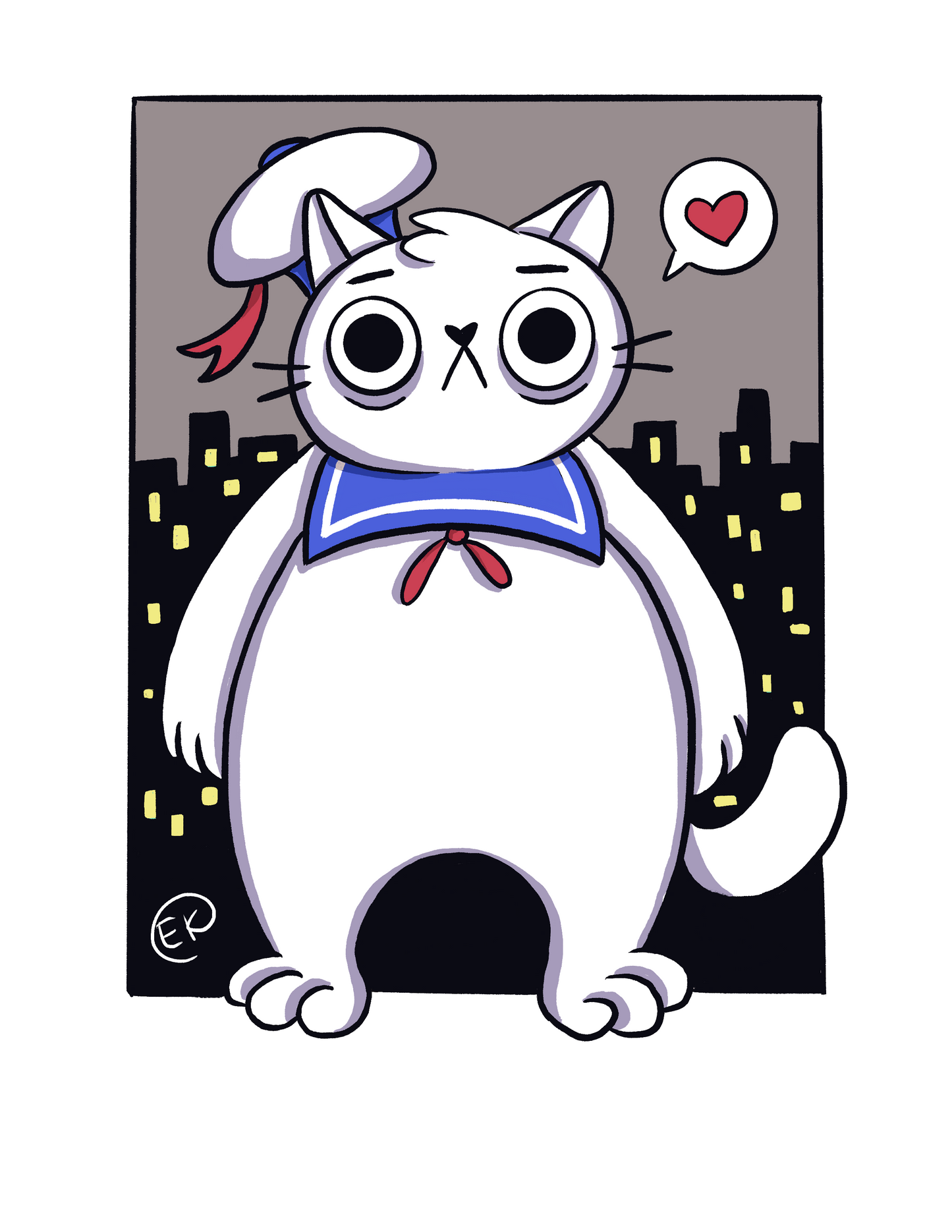 Stay Puff Kitty Print