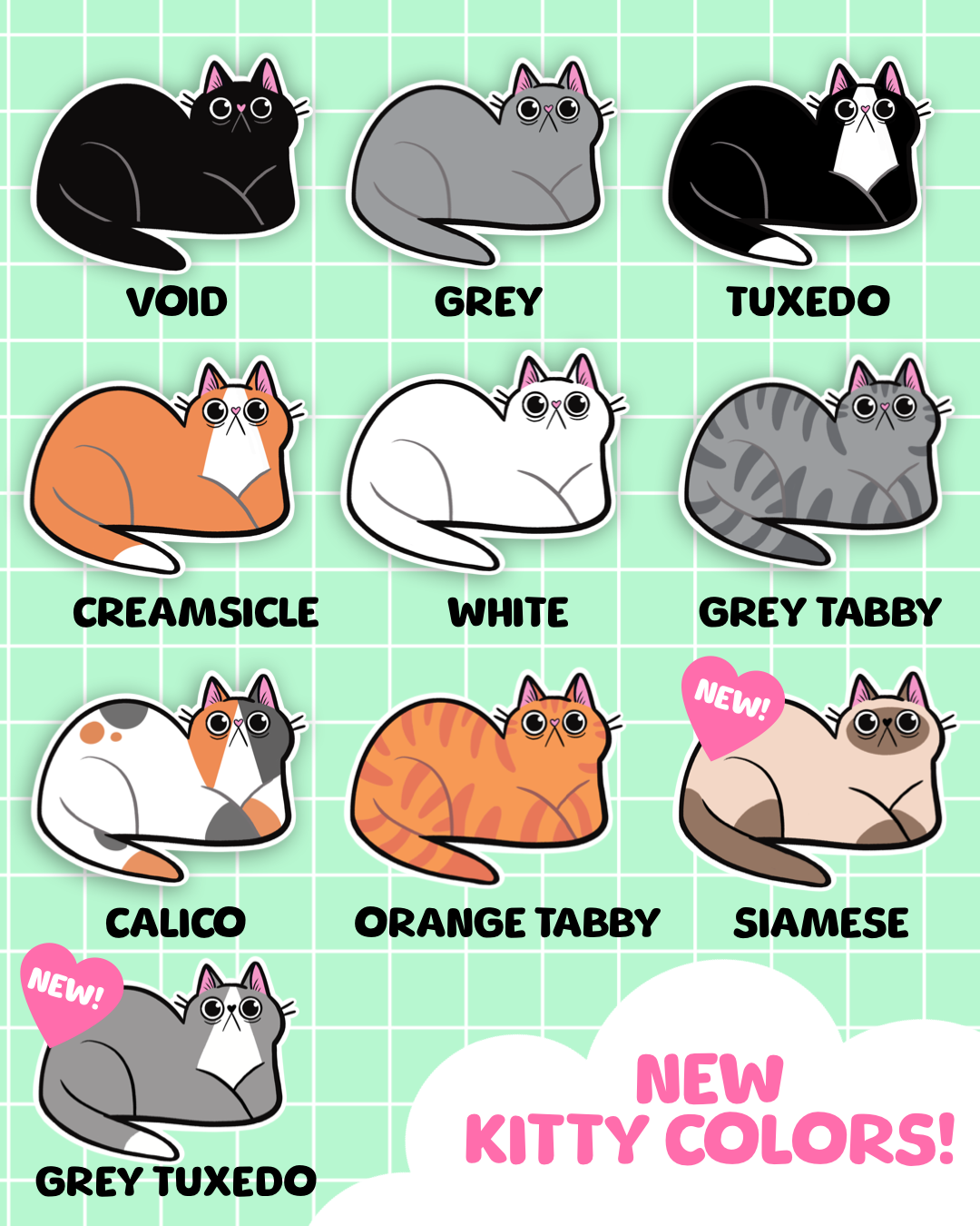 Loaf Cat Sticker (Choose your color)