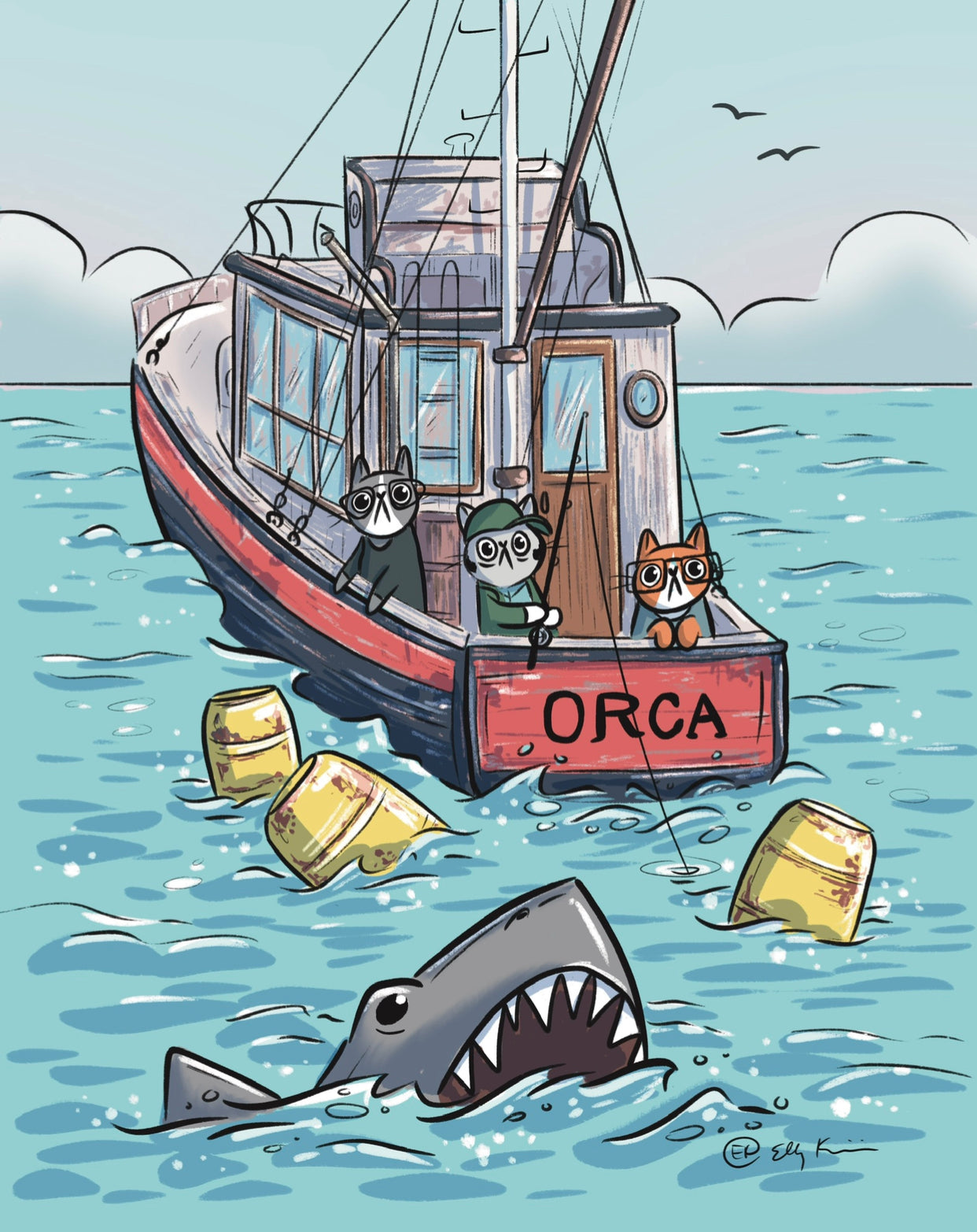 Jaws (Paws) Print