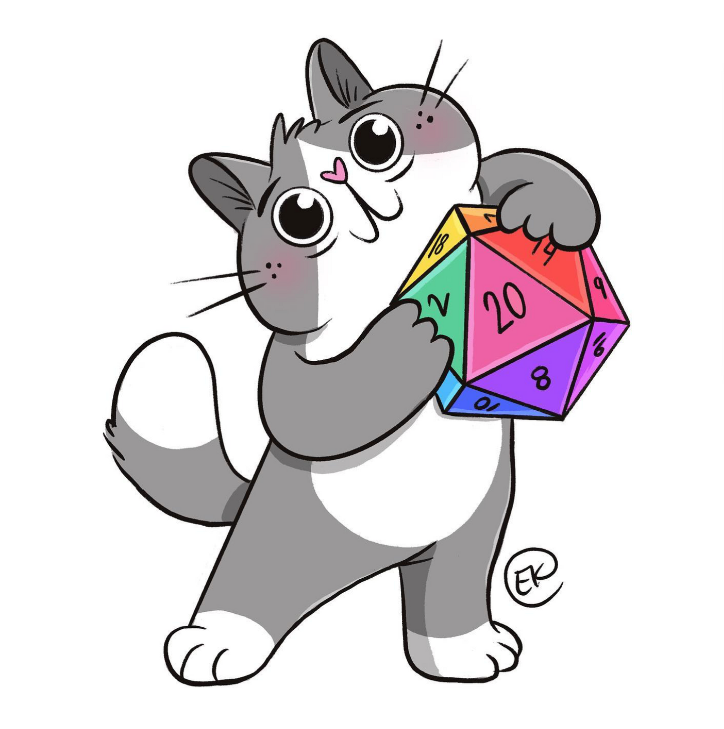 D20 Kitty Sticker