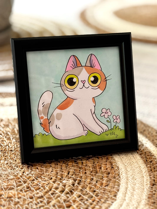 Calico Flower Cat (ORIGINAL)